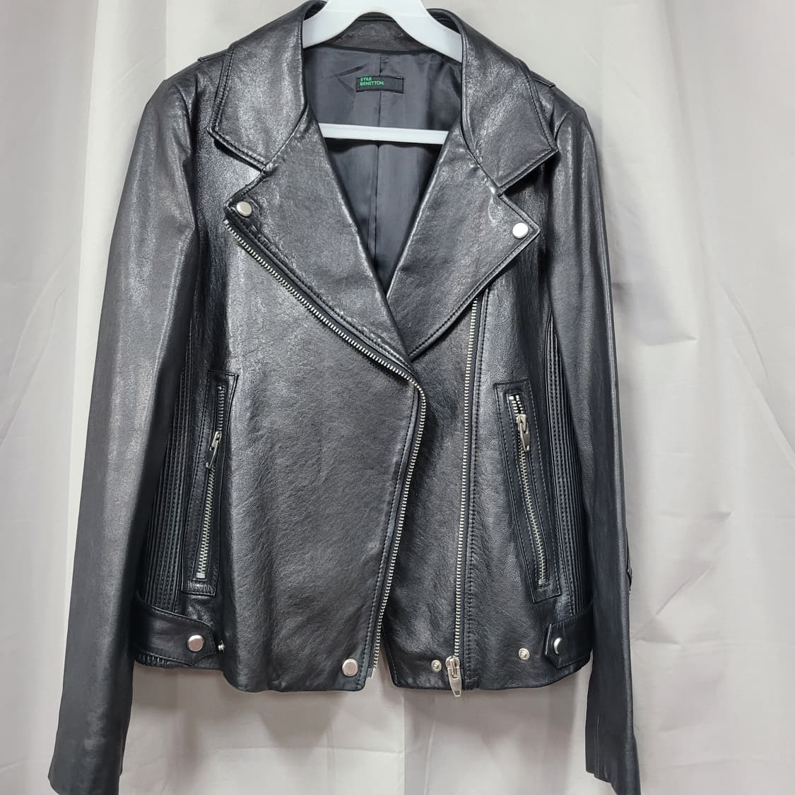 베네통 양가죽 라이더자켓 95 상품이미지3