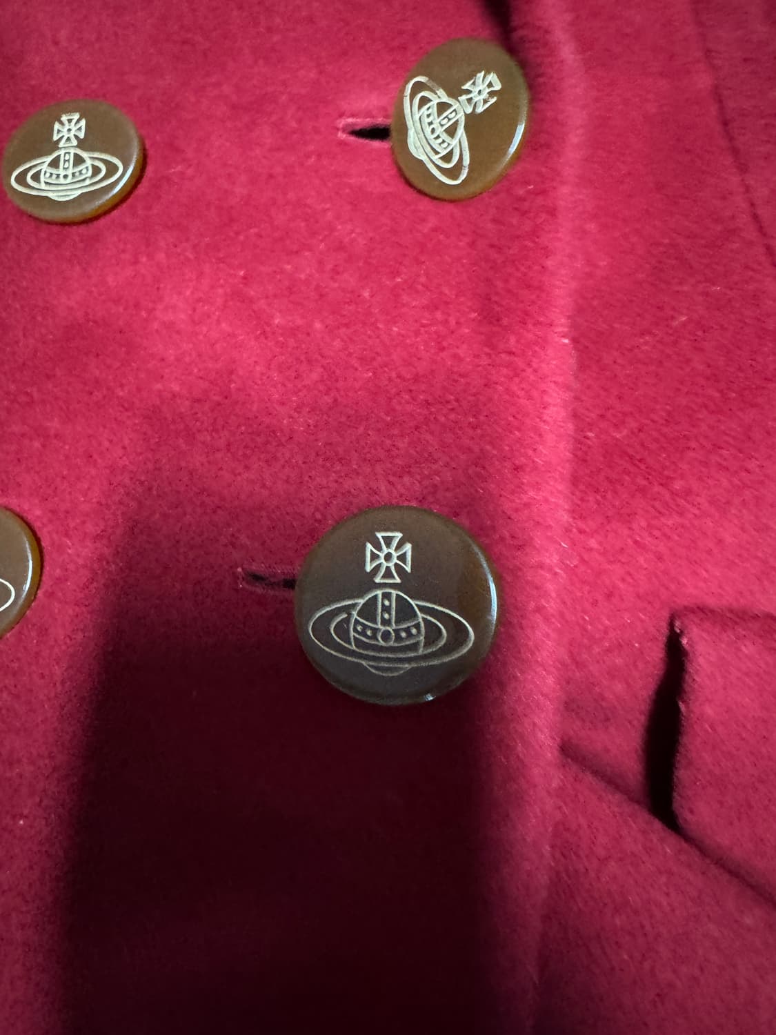 희귀!! 여성 비비안웨스트우드 레드라벨 더블 코트 44 레드 상품이미지2