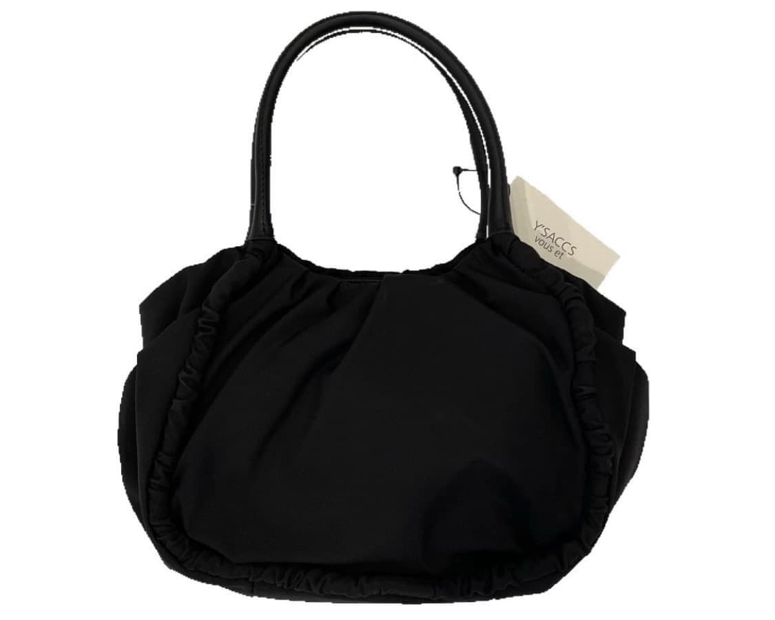 요지야마모토 셔링 핸드백 블랙 상품이미지1