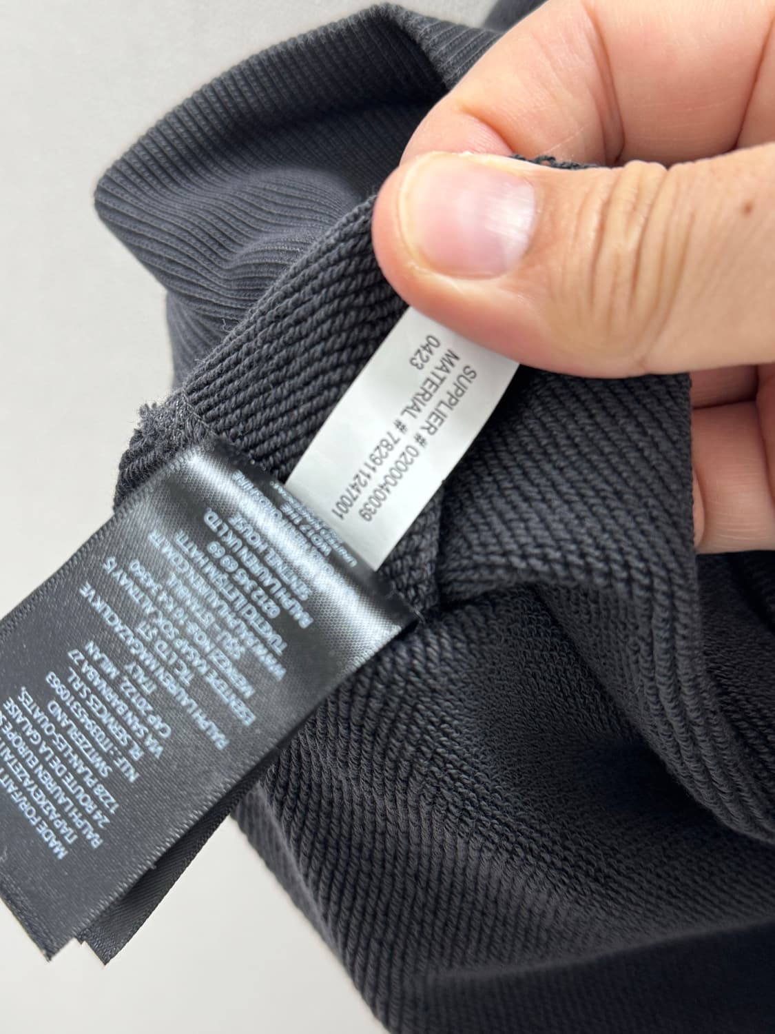 더블알엘 프렌치테리 블랙 맨투맨 스웻셔츠 / L 상품이미지6