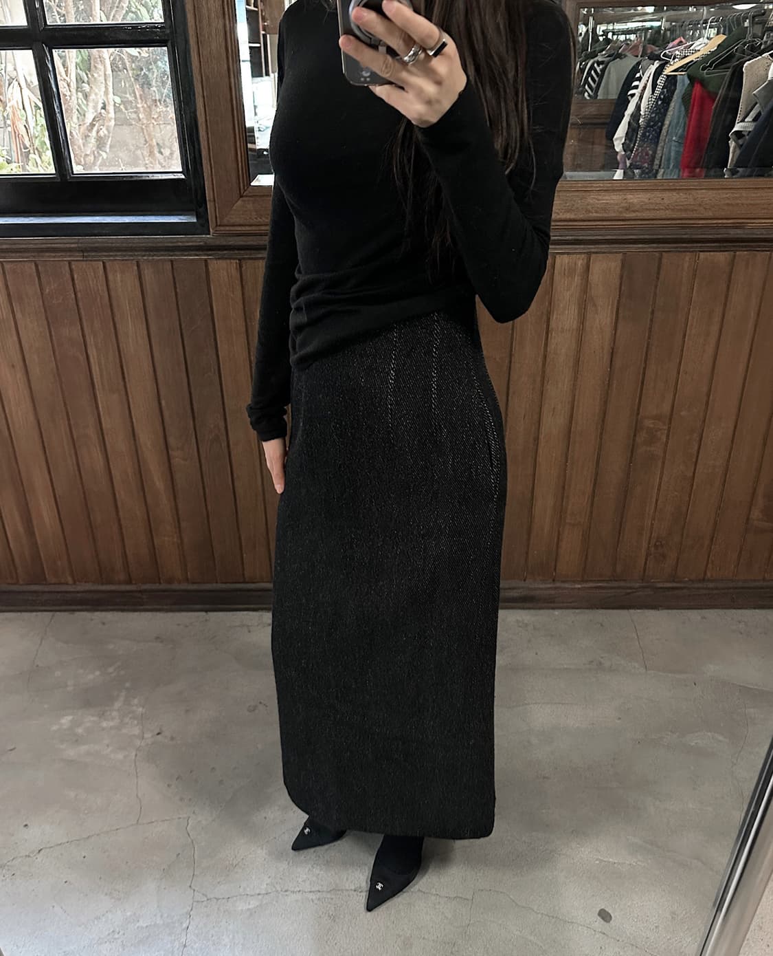 COMME DES GARCONS black wool maxi skirt 상품이미지6