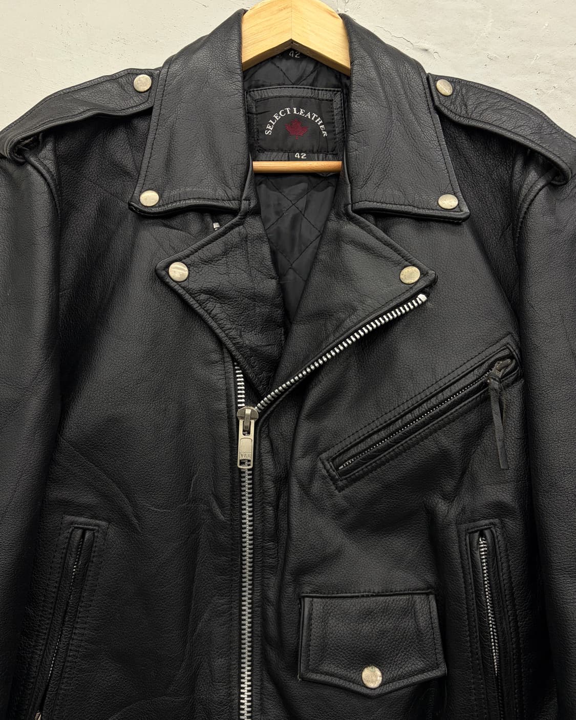 셀렉트 레더 90s 모터사이클 리얼 레더 자켓 상품이미지2