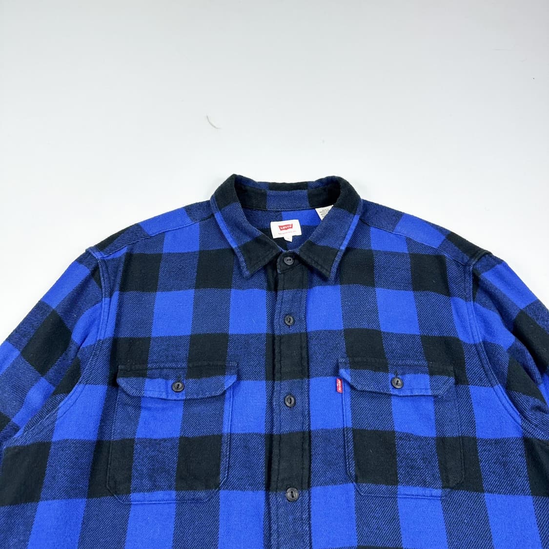 리바이스 오리지널 블루 울 타탄 체크셔츠 (L) 상품이미지1