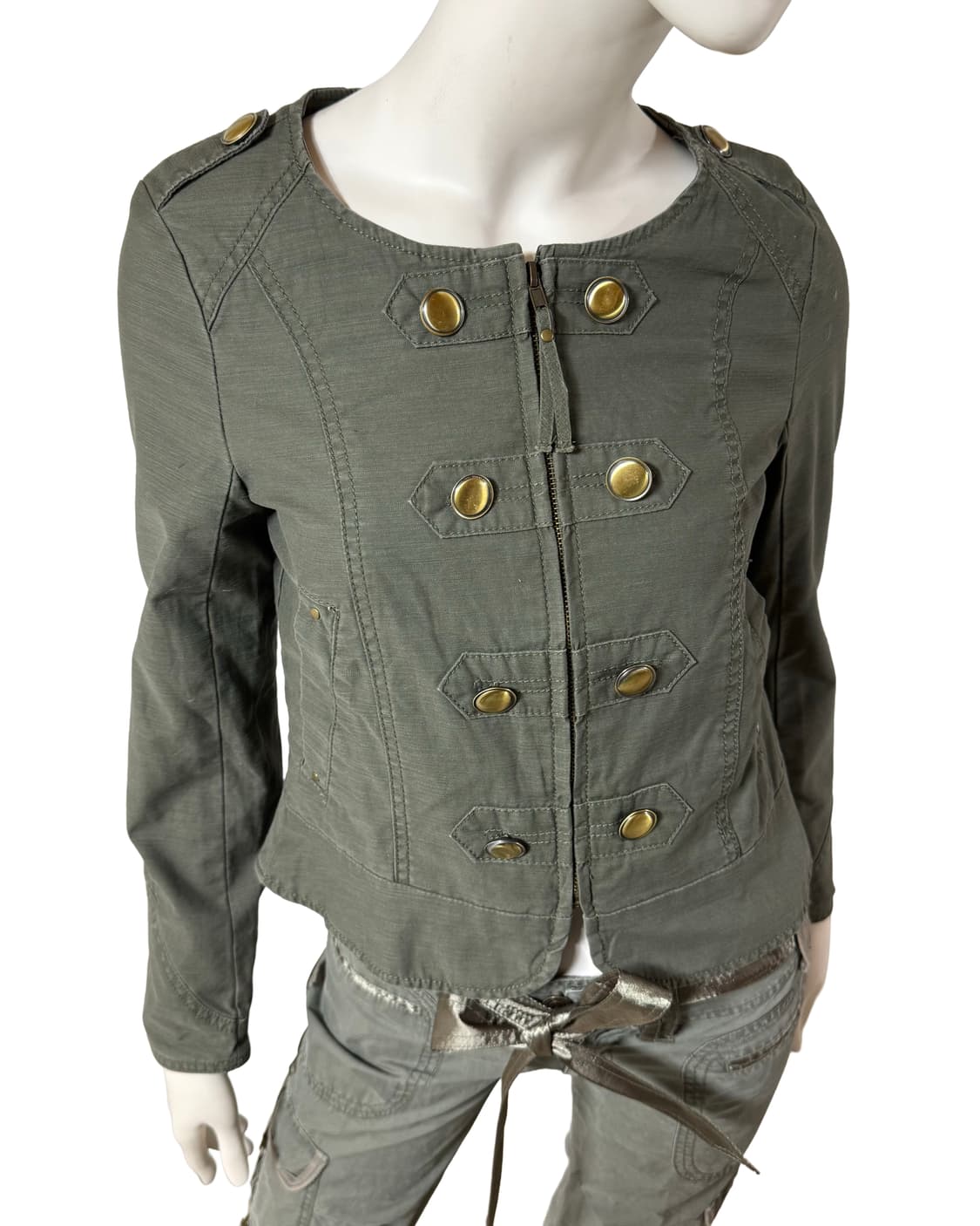 빈티지 카키 나폴레옹 자켓 상품이미지3