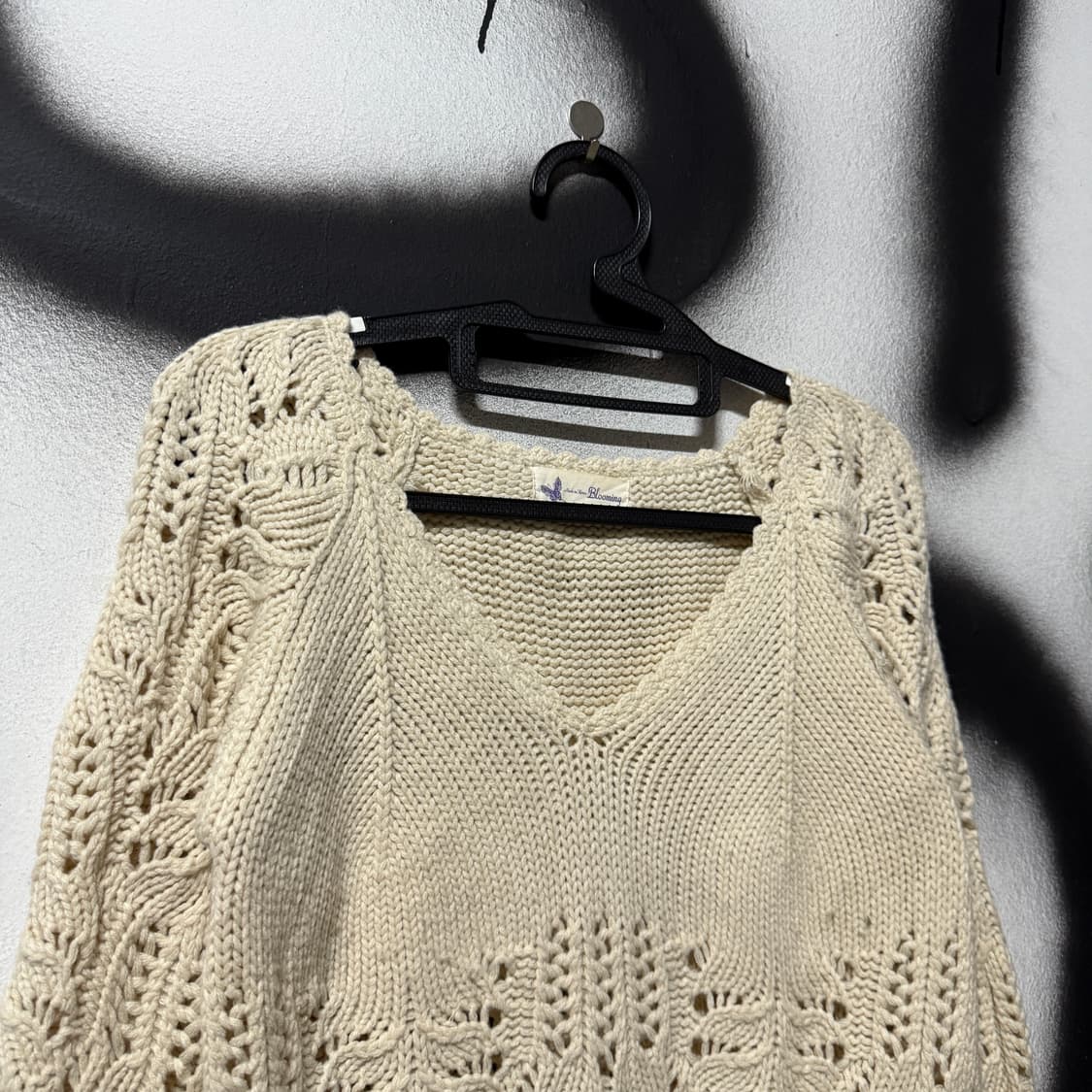 VTG 빈티지 모리 아이보리 펀칭 꽈배기 니트 상품이미지3