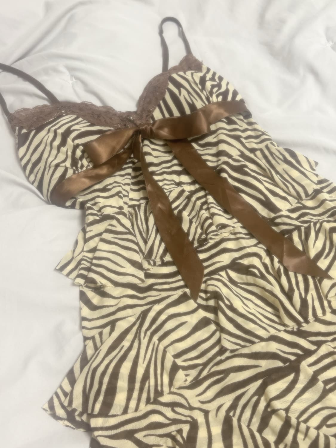 빈티지 오네갸루 지브라 시스루 캉캉 슬립 원피스 y2k 나나 펑크 상품이미지2