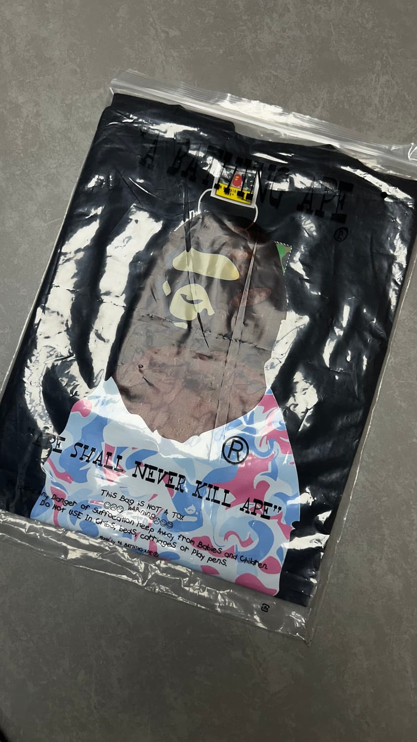 베이프 ABC 카모 빅 에이프 헤드 티셔츠 블랙 상품이미지4