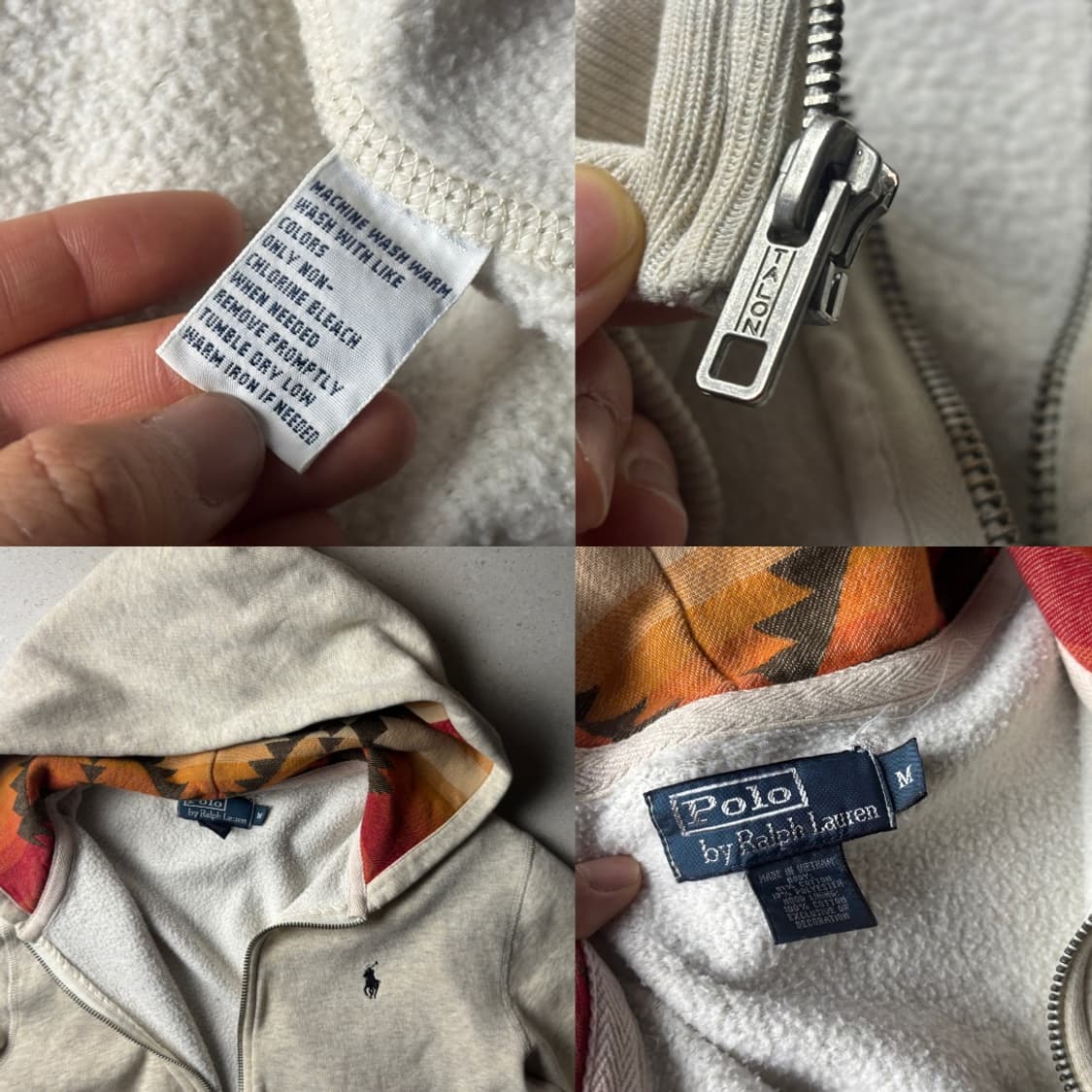 폴로 안감패턴 후드집업 상품이미지3