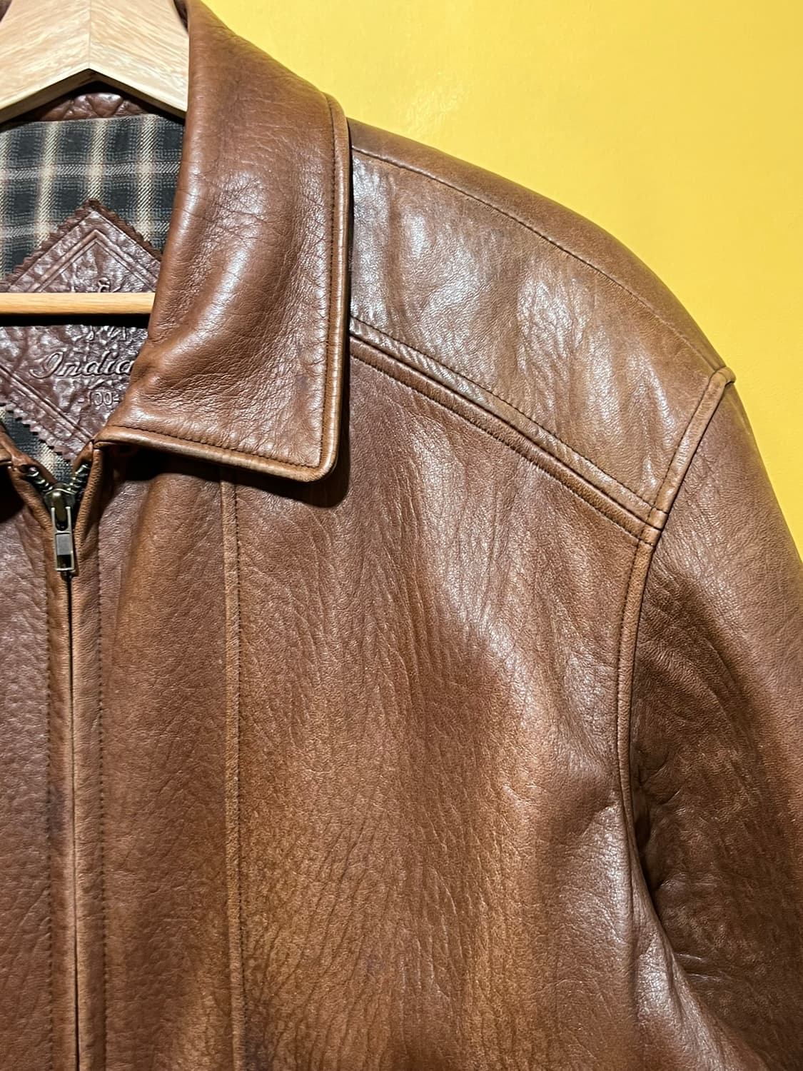 90s [100] INDIAN 빈티지 천연 가죽 블루종 자켓 상품이미지2