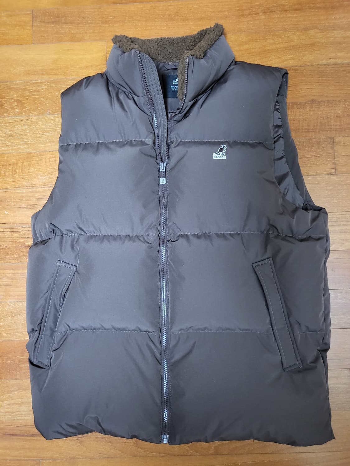 캉골 클럽 다운 베스트 패딩 조끼 6115 브라운 L 상품이미지2