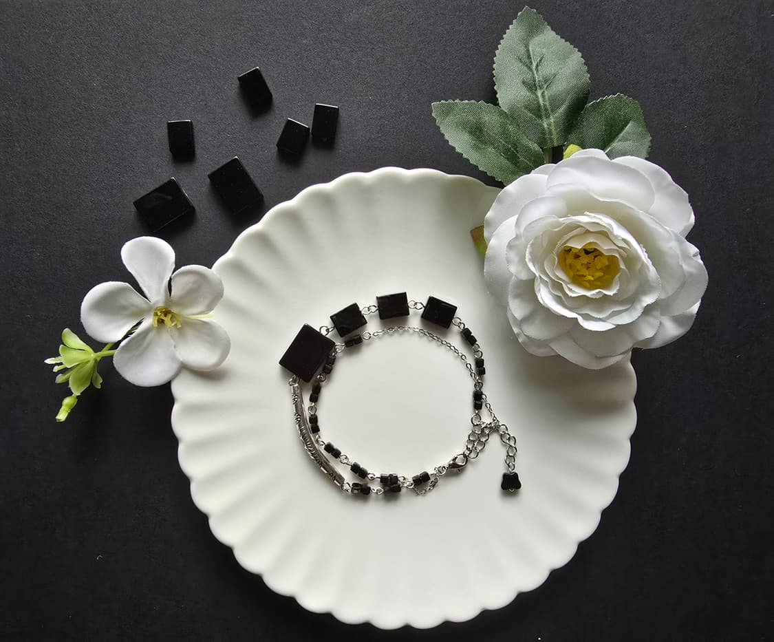 오닉스  사각 두줄 팔찌 상품이미지1