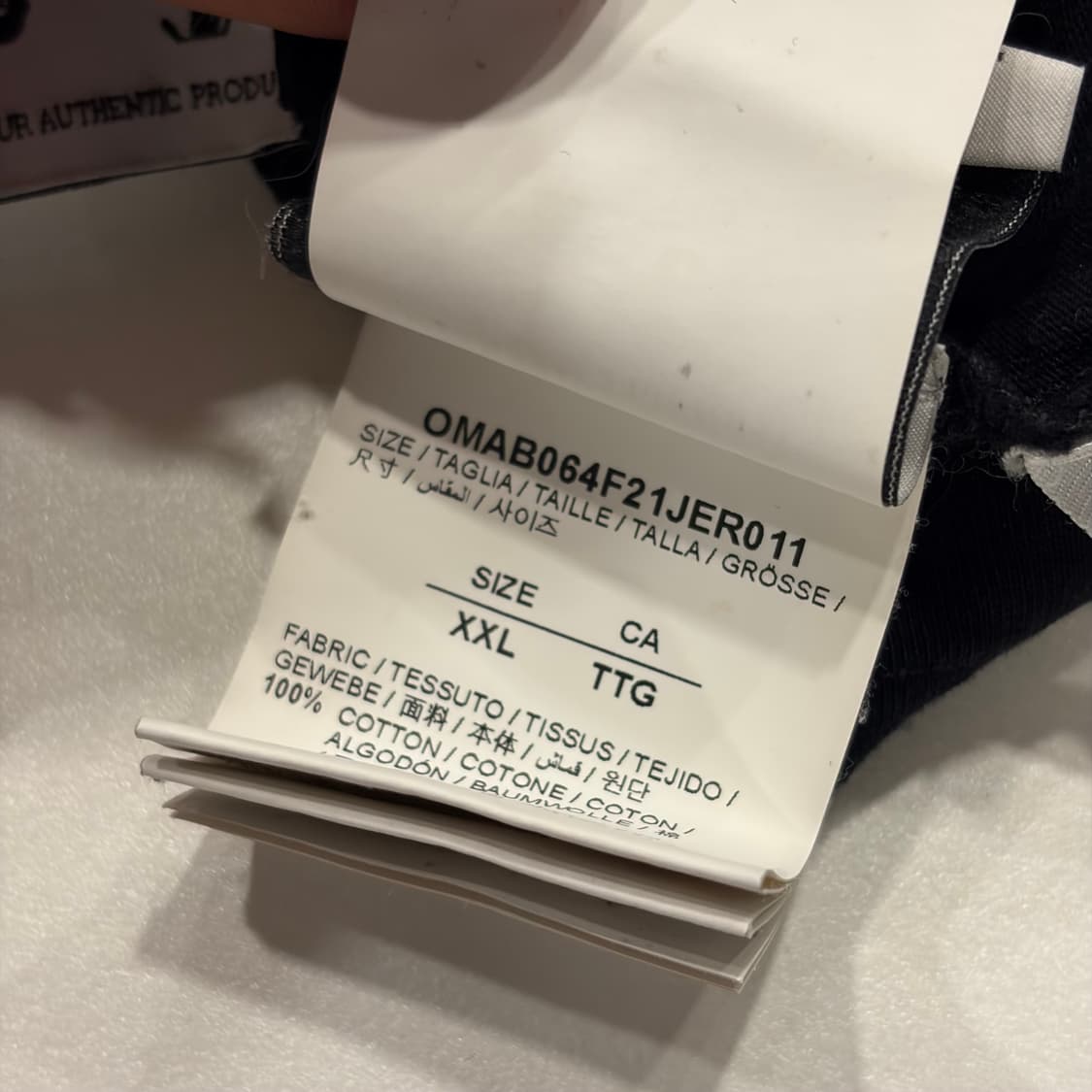 [XXL] 오프화이트 오버 블랙 긴팔 티셔츠 C82 상품이미지8