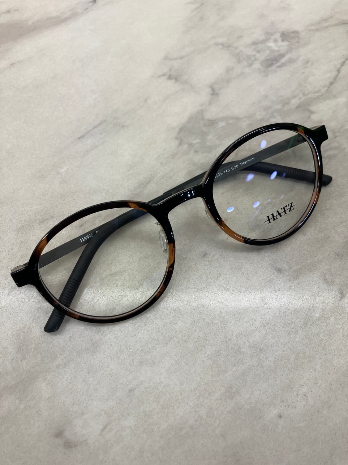 B30 하츠 Hatz 레오파드블랙 라운드 뿔테 안경(15g) 상품이미지1