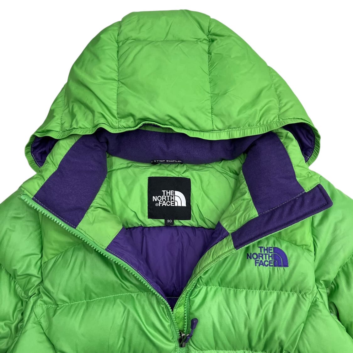 노스페이스 퍼플로고 그린 후드패딩 90 상품이미지7