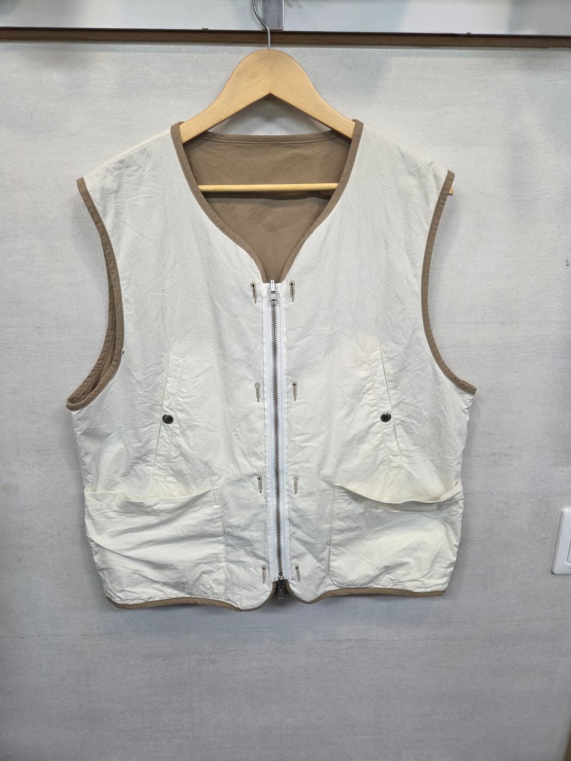 셔터 브러쉬드 리버시블 코튼 조끼 L 상품이미지5