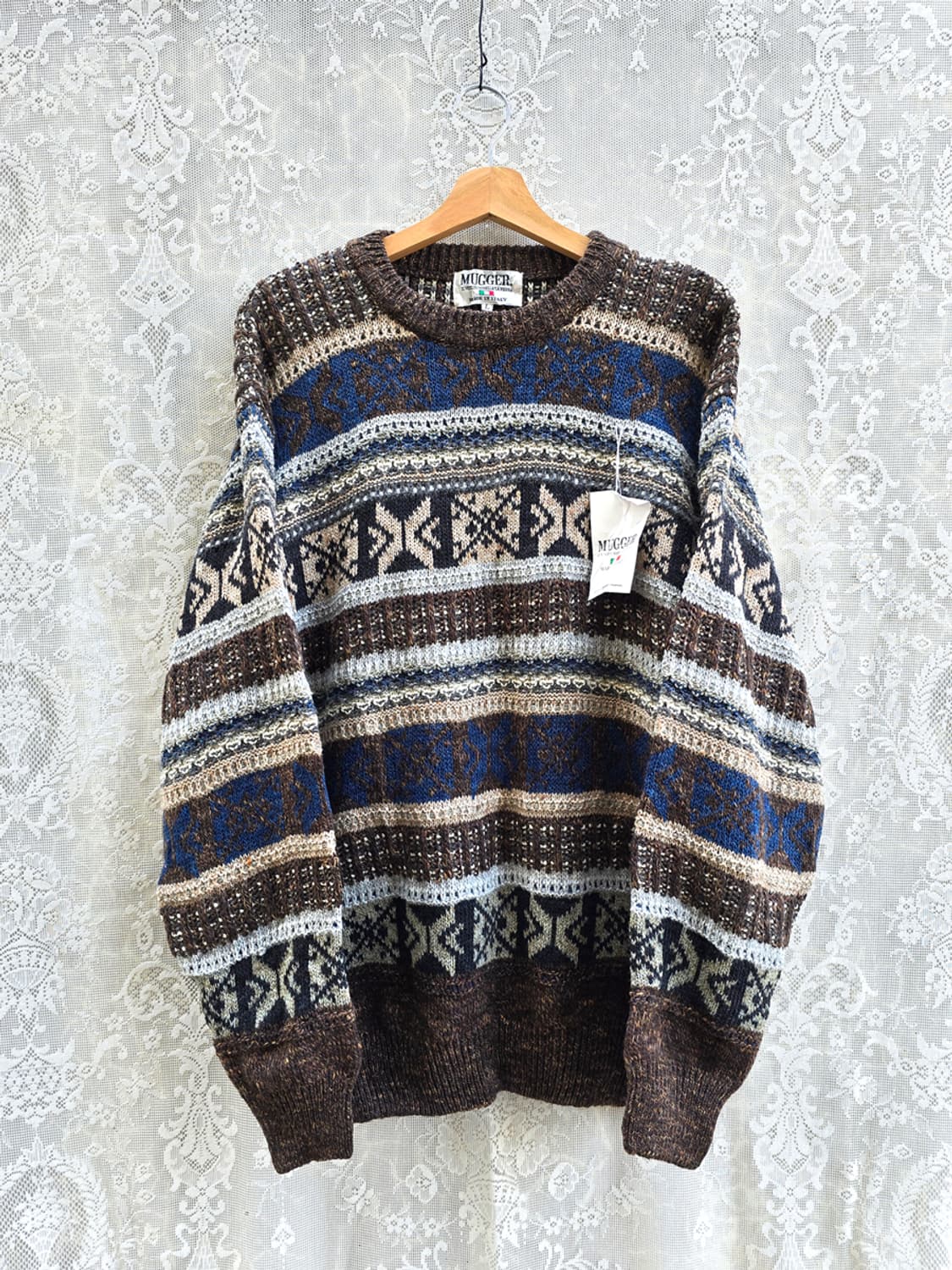 빈티지 노르딕 니트 이태리 메이드 미사용품 상품이미지1