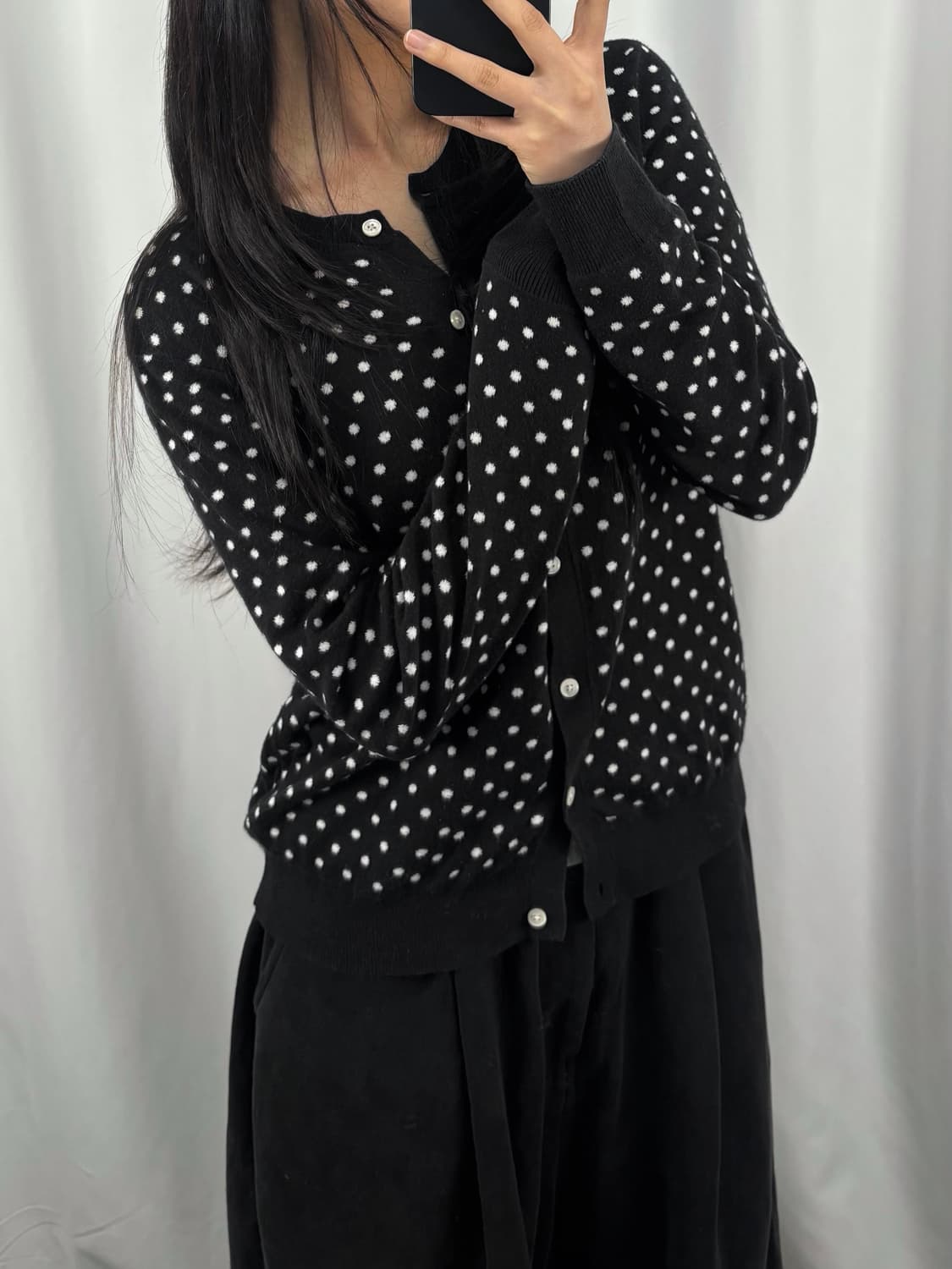 폴로 블랙 도트 가디건 상품이미지3