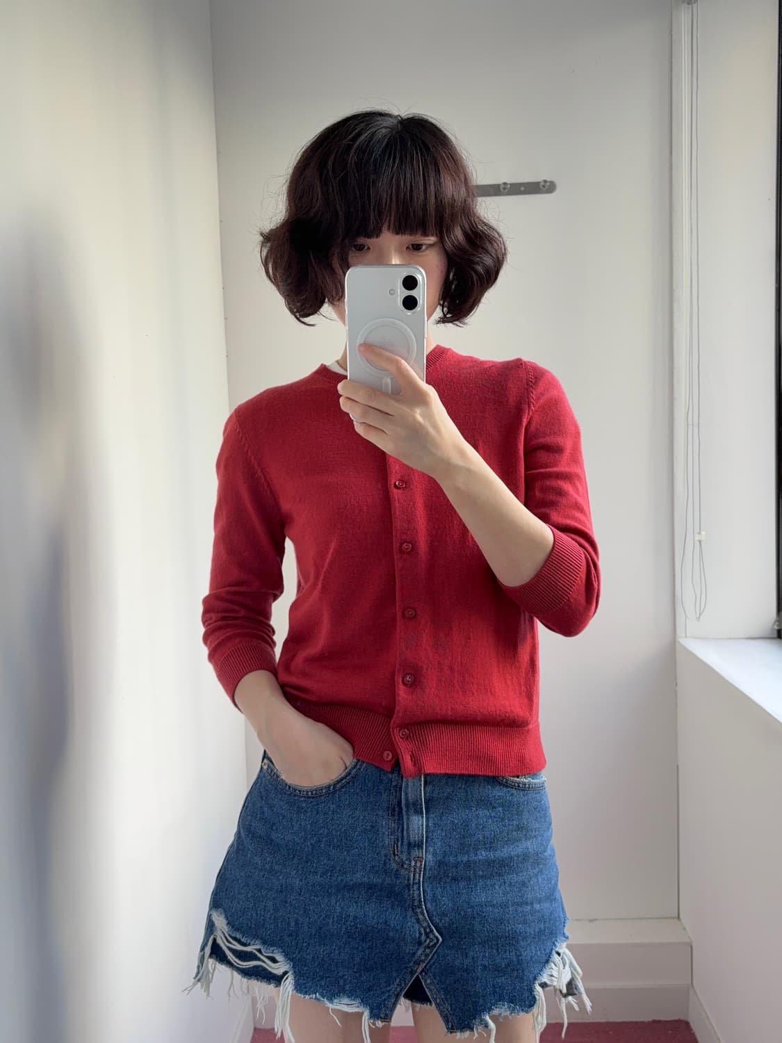빈티지 울100% 7부 가디건 상품이미지1