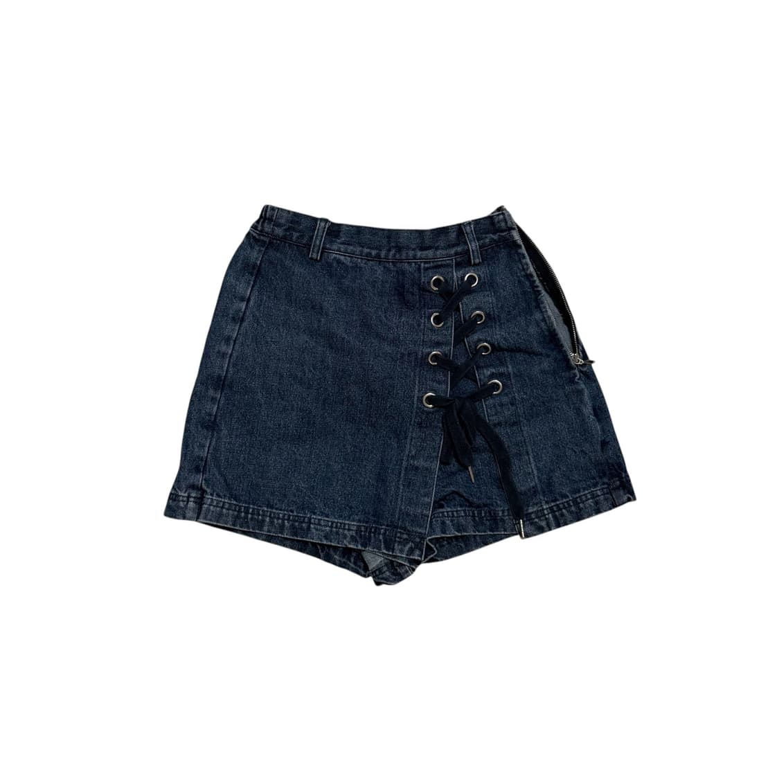 10s 락시크무드 레이스업 데님 스커트팬츠 상품이미지1