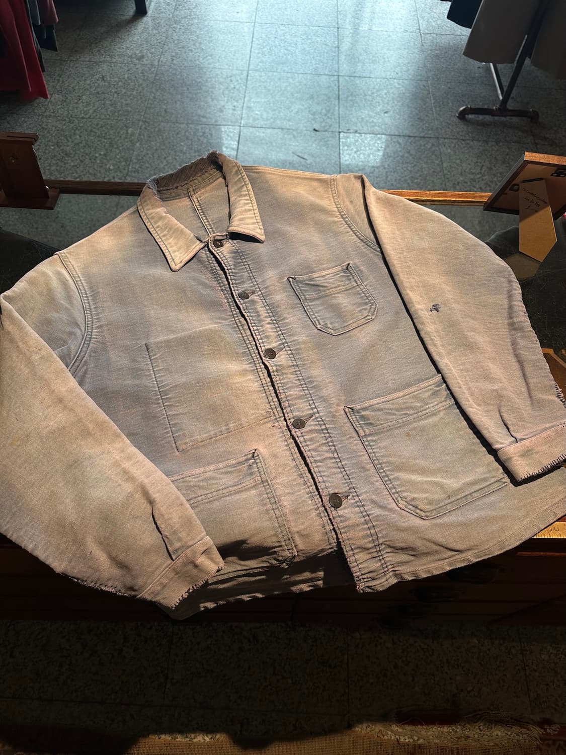 50s French Vintage Moleskin Work Jacket 상품이미지1