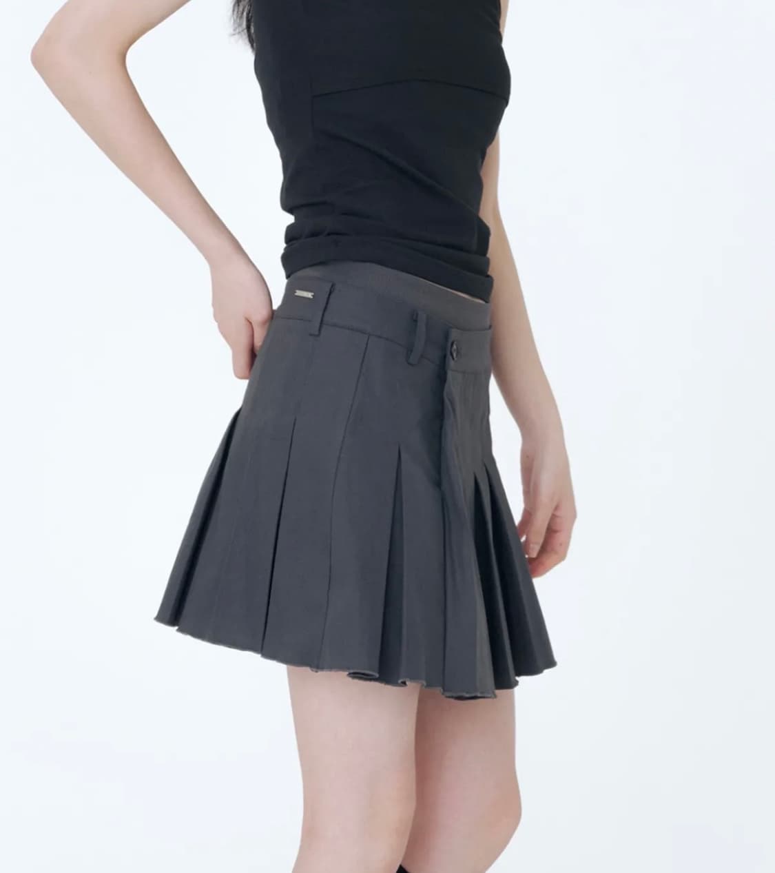 미세키서울 Ribbed layered pleats skirt 스커트 상품이미지2
