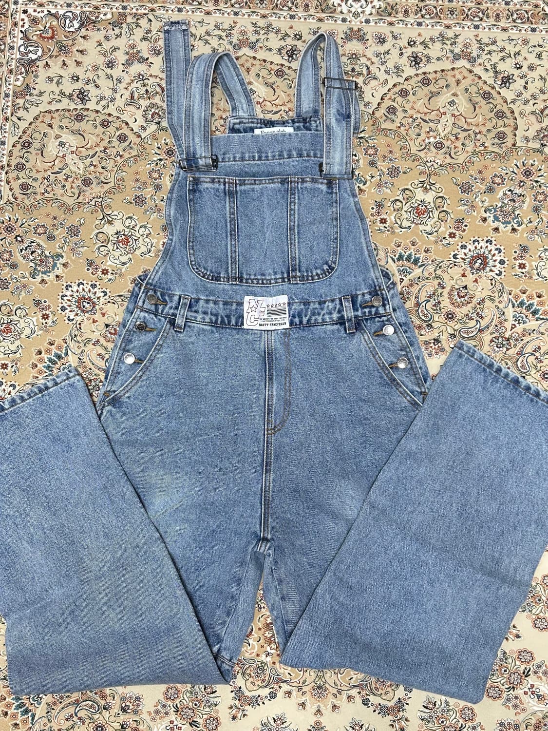 팬시클럽 유쓰 데님 오버롤 라이트블루 상품이미지2