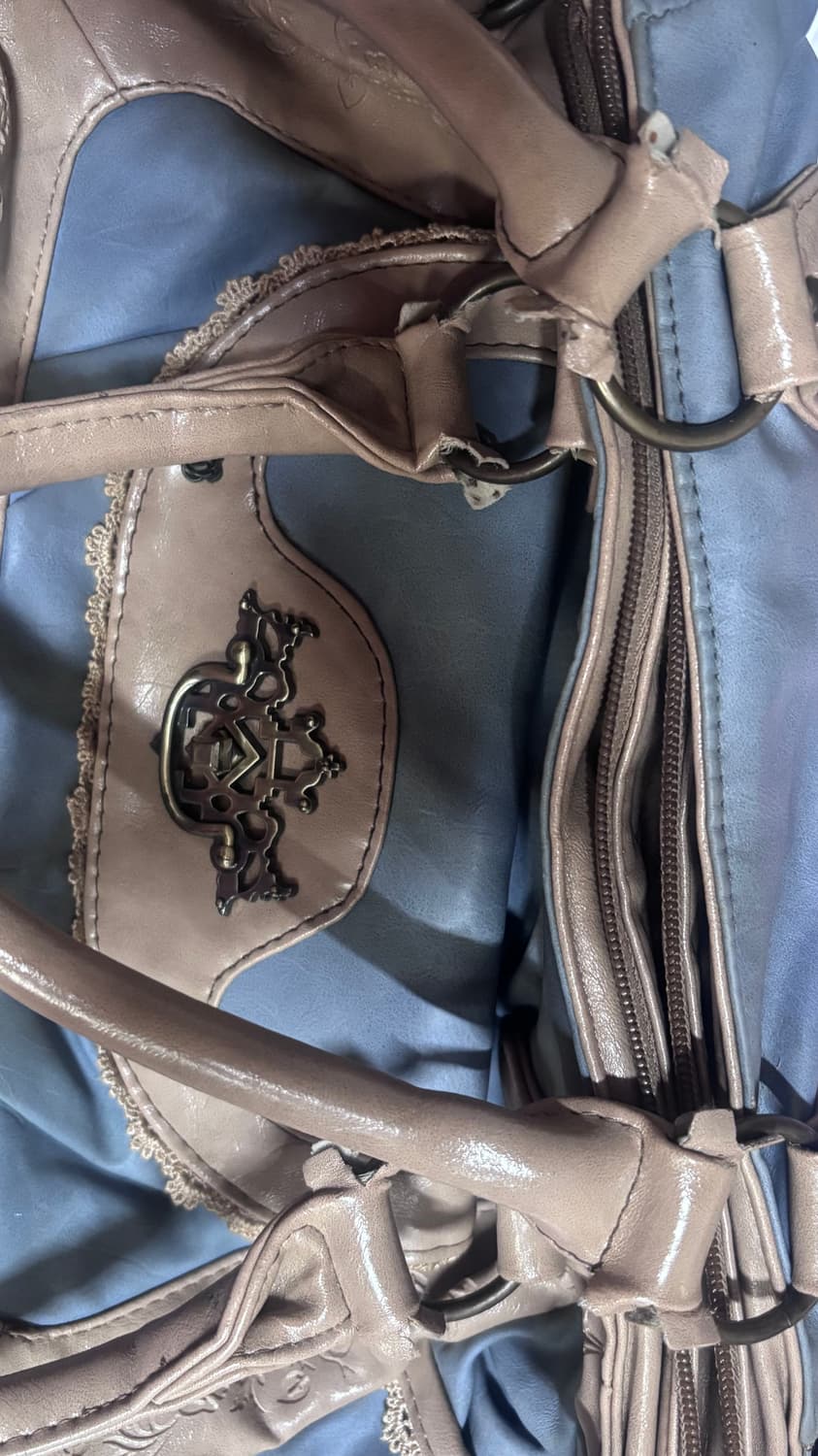 엑시즈팜 오네갸루 애쉬 블루 금장 중세 숄더 토트백 히메갸루 상품이미지6