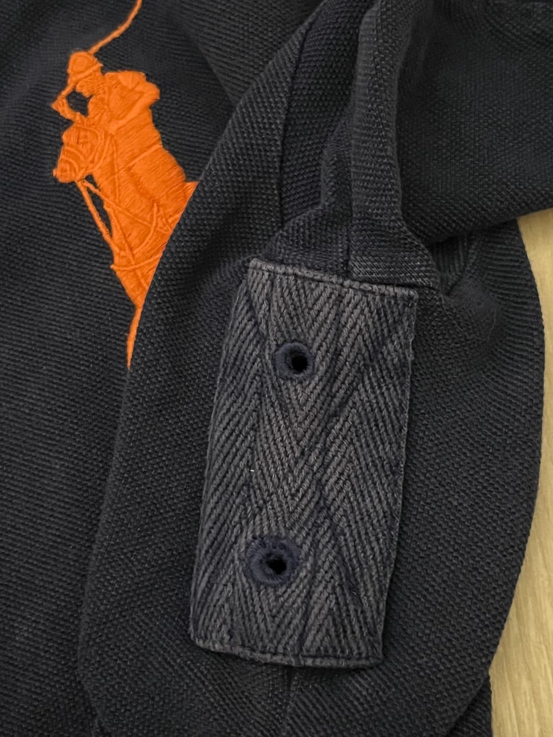 폴로 네이비 커스텀핏 빅포니백넘버 반팔 카라 티 M 상품이미지6