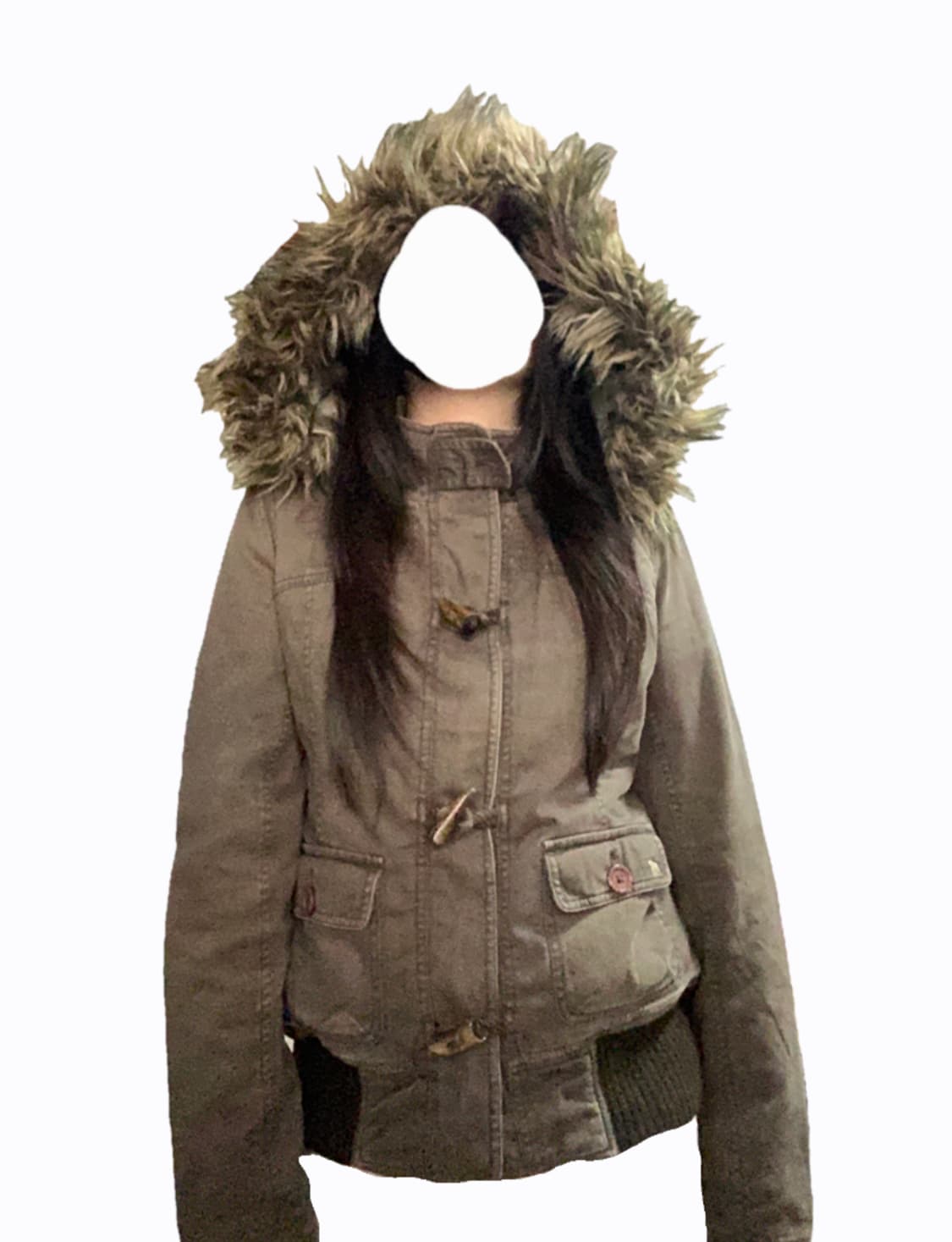 아베크롬비 Y2K 투웨이 떡볶이 울프죠 퍼 봄버자켓 상품이미지1