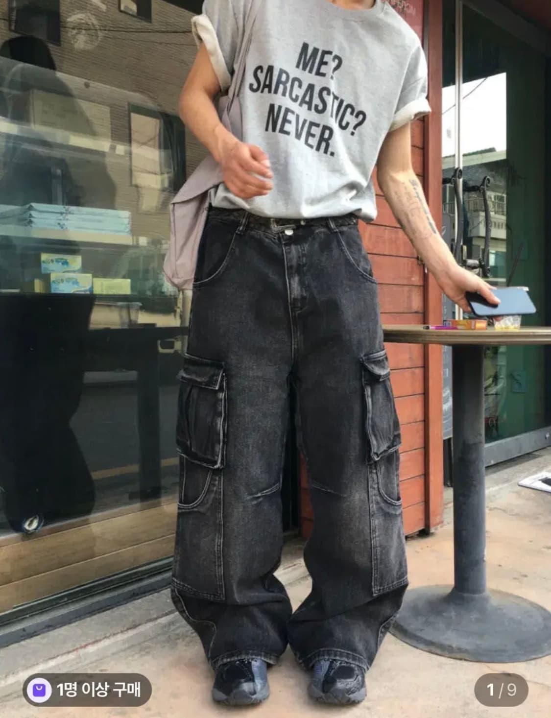 흑청 카고데님팬츠 상품이미지1