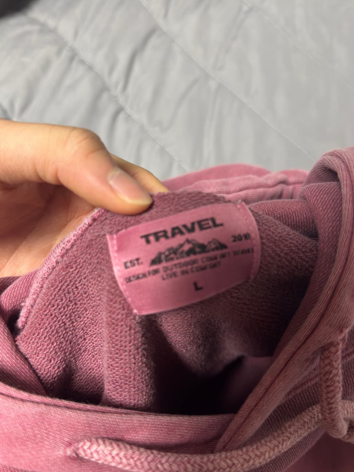 트레블 칸투어 슬로건 피그먼트 후드 토마토 L 상품이미지3