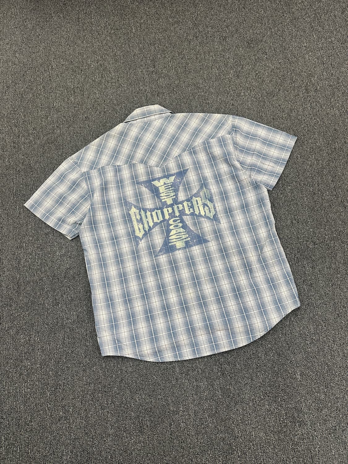 90s WEST COAST CHOPPERS OG 빈티지 체크 반팔셔츠 상품이미지1