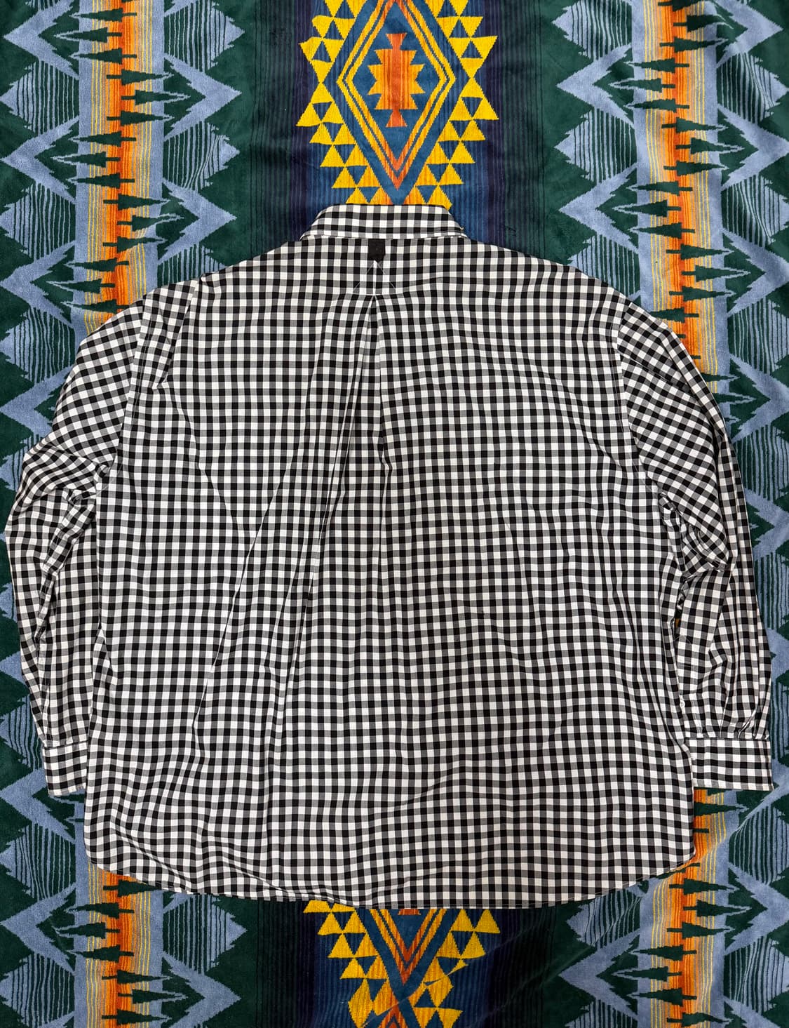 GINGHAM WIDE SHIRT BLACK  상품이미지2