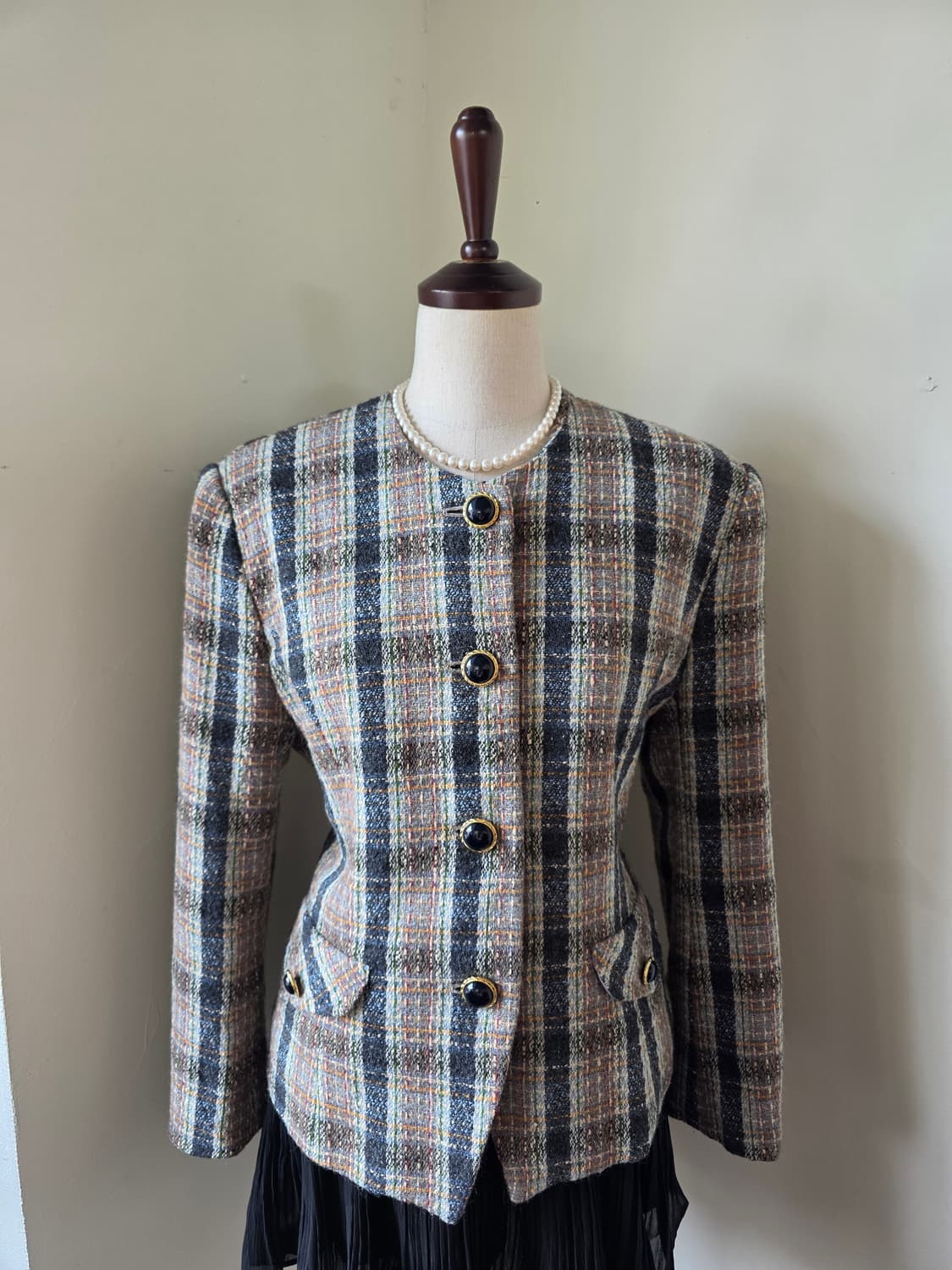 체크 트위드 자켓 상품이미지2