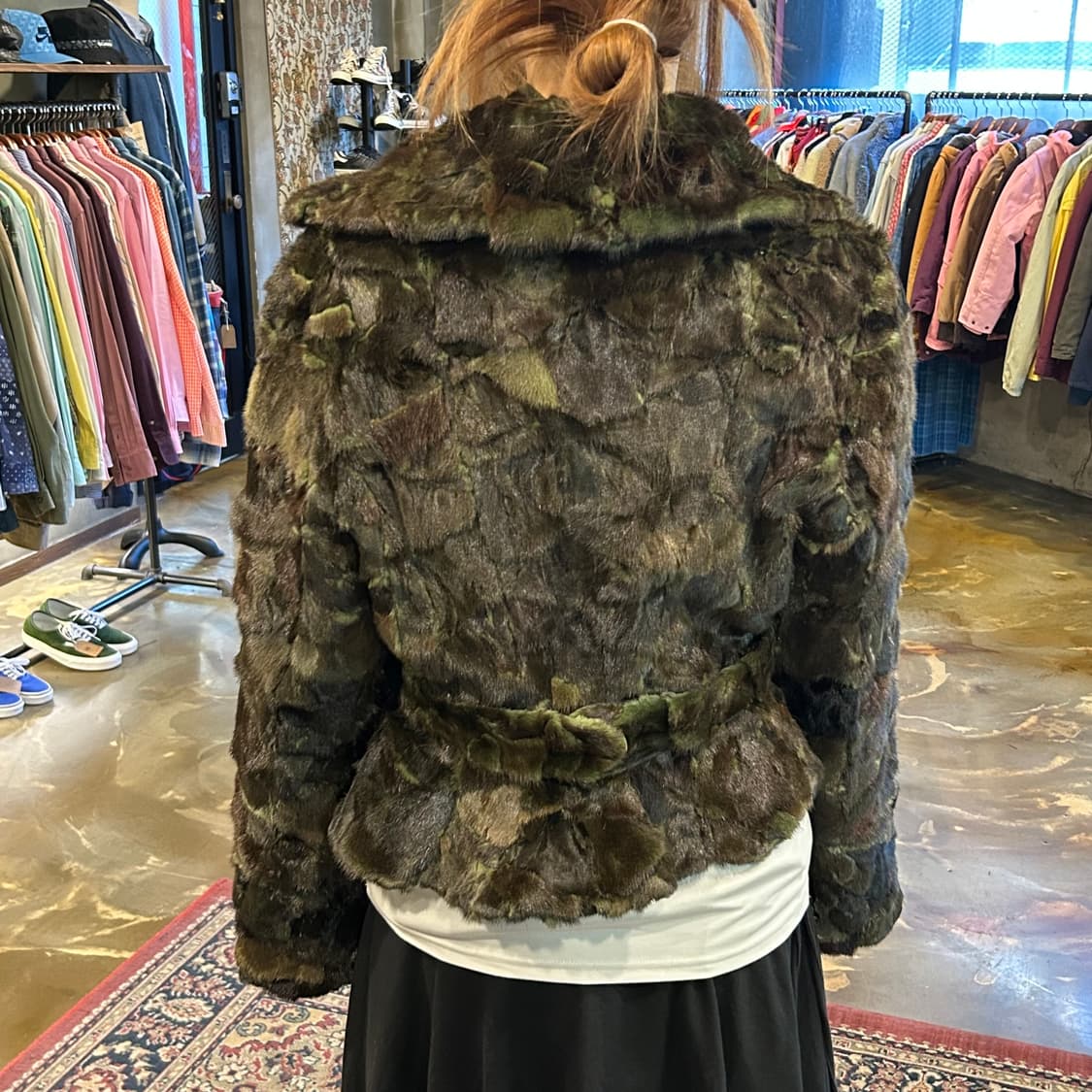 DOHO 빈티지 퍼 모피 자켓 믹스 그린 상품이미지10