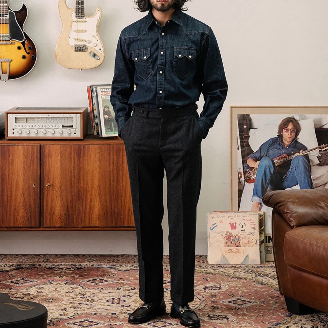 부기 홀리데이 데님 웨스턴 셔츠 (XL) 상품이미지4