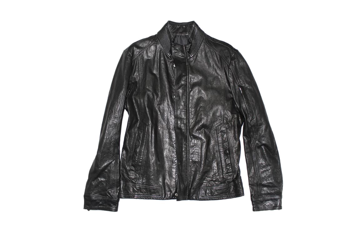 2000s JAPAN 하이넥 램스킨 레더 자켓 상품이미지1