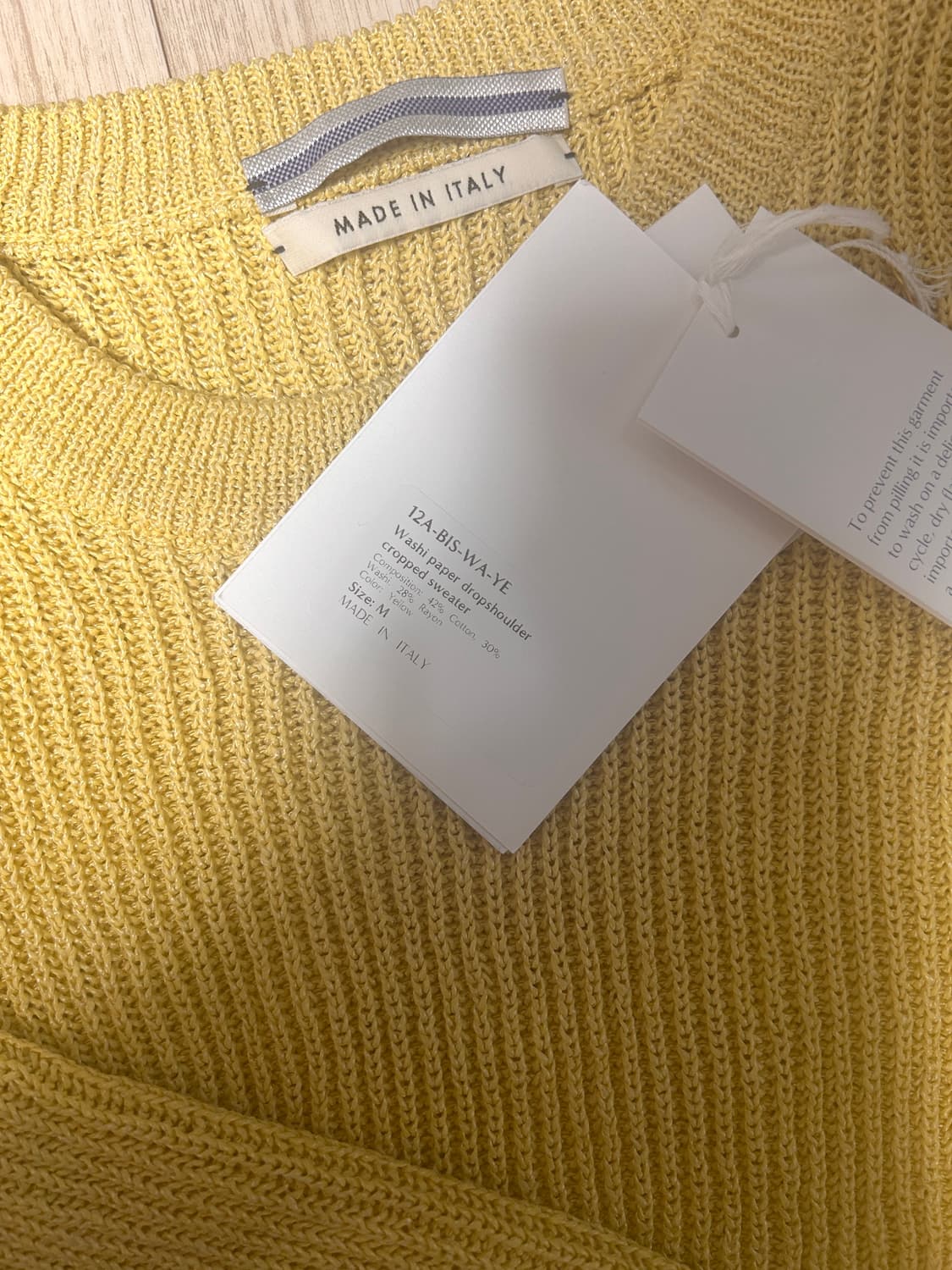 Cristaseya washi paper sweater yellow M 상품이미지3