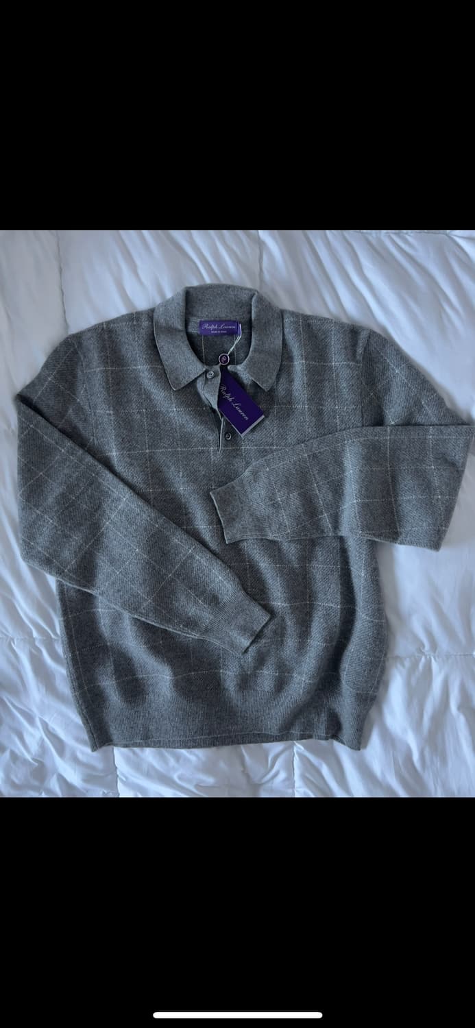 랄프로렌 퍼플라벨 캐시미어100%윈도우페인 니트 김우빈 톰포드 로로피아나 상품이미지2