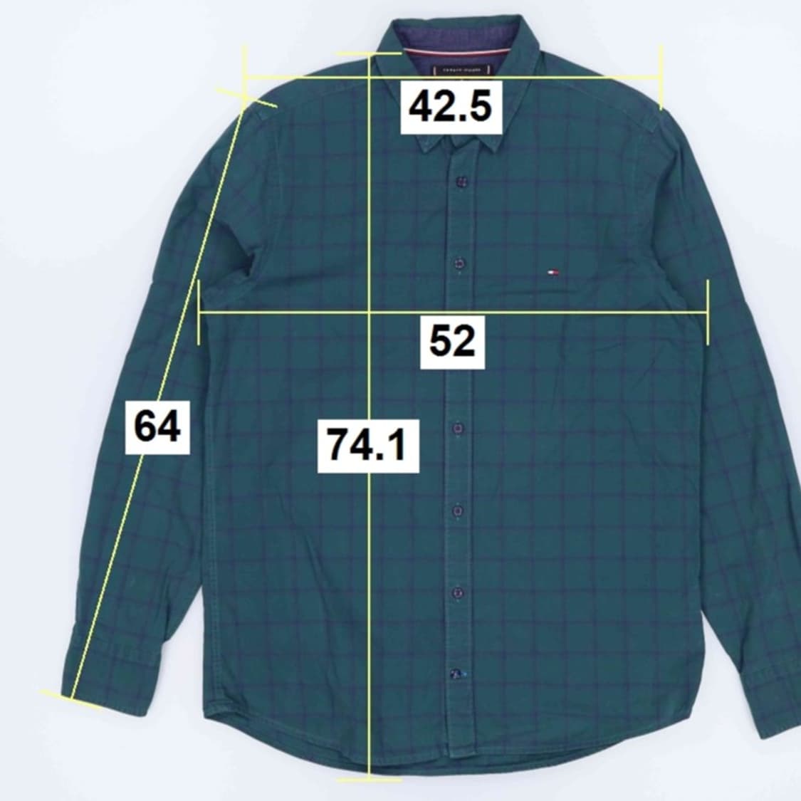 [M] 타미힐피거 슬림핏 타탄체크 가먼트다이 셔츠 남방 3948 상품이미지8