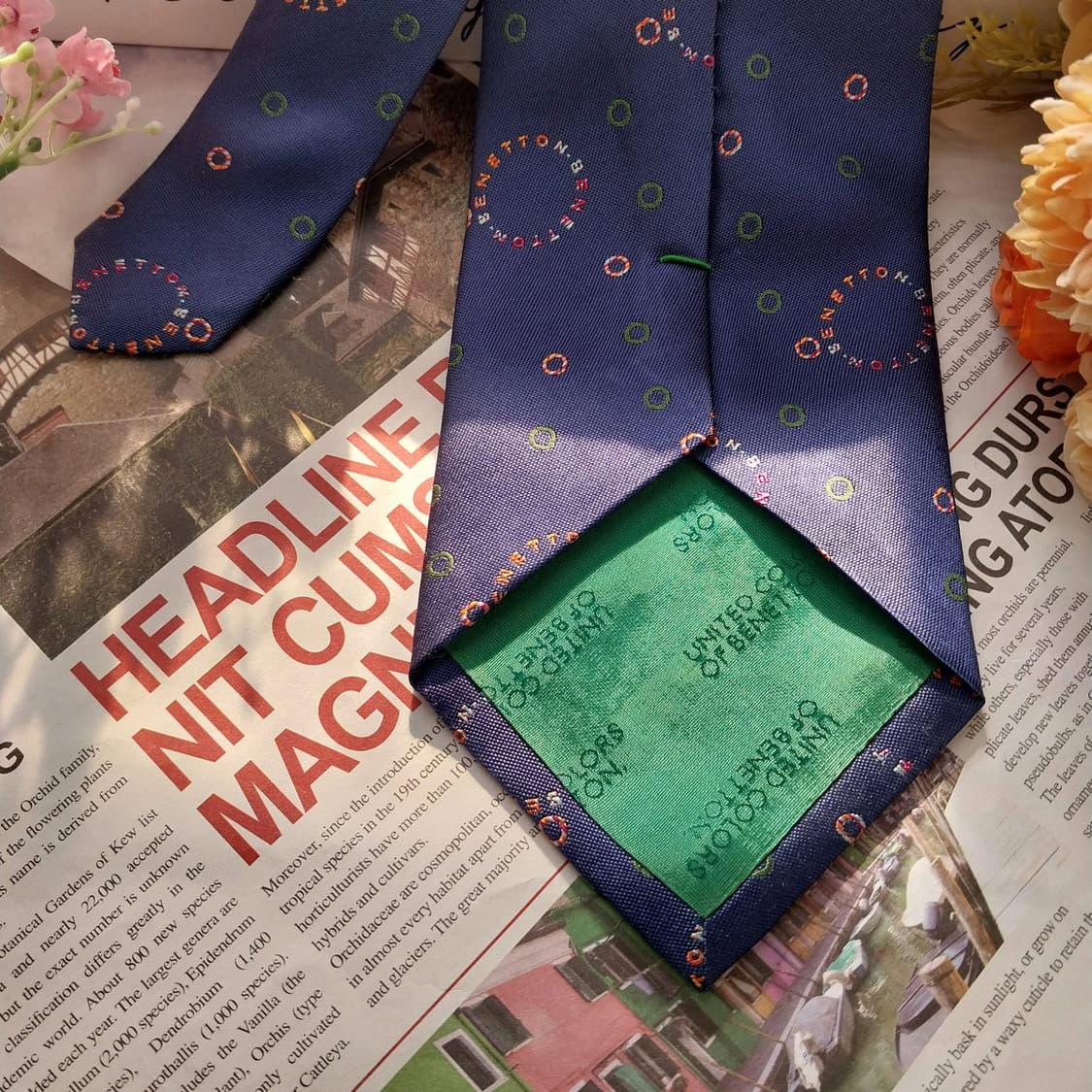 베네통 실크 원 포인트 자카드 넥타이 9.5cm A+~A등급 K1493
 상품이미지6