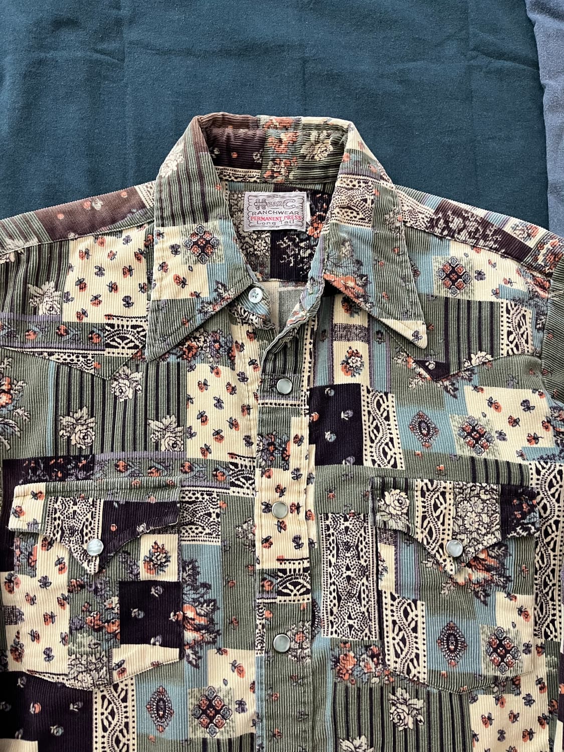 70s H bar C 코듀로이 웨스턴 셔츠 상품이미지4