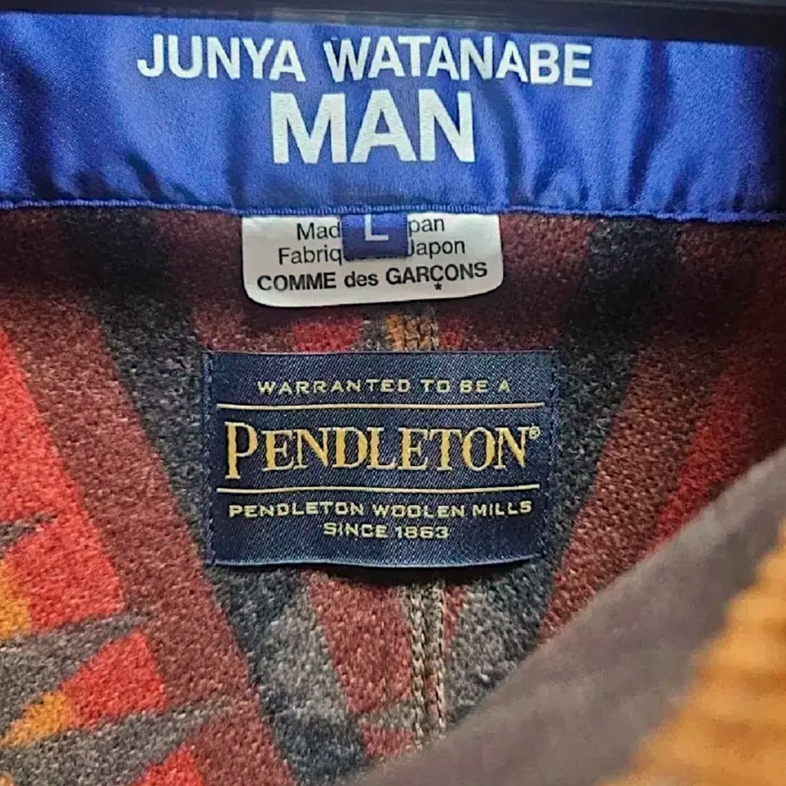 22fw 준야와타나베 by 꼼데가르송 자미로콰이 펜들턴패턴 블루종 상품이미지6