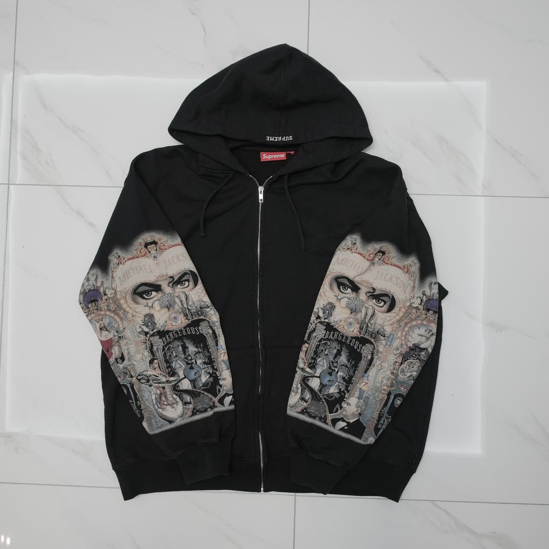 [XL] 슈프림 마이클 잭슨 데인저러스 집업 후드 블랙 상품이미지1