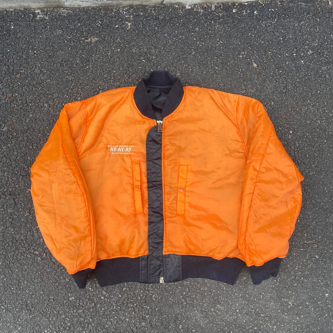 90s 일판 ZOO 92년 ya ya 한정판 리버시블 양면 항공잠바 XL 상품이미지4