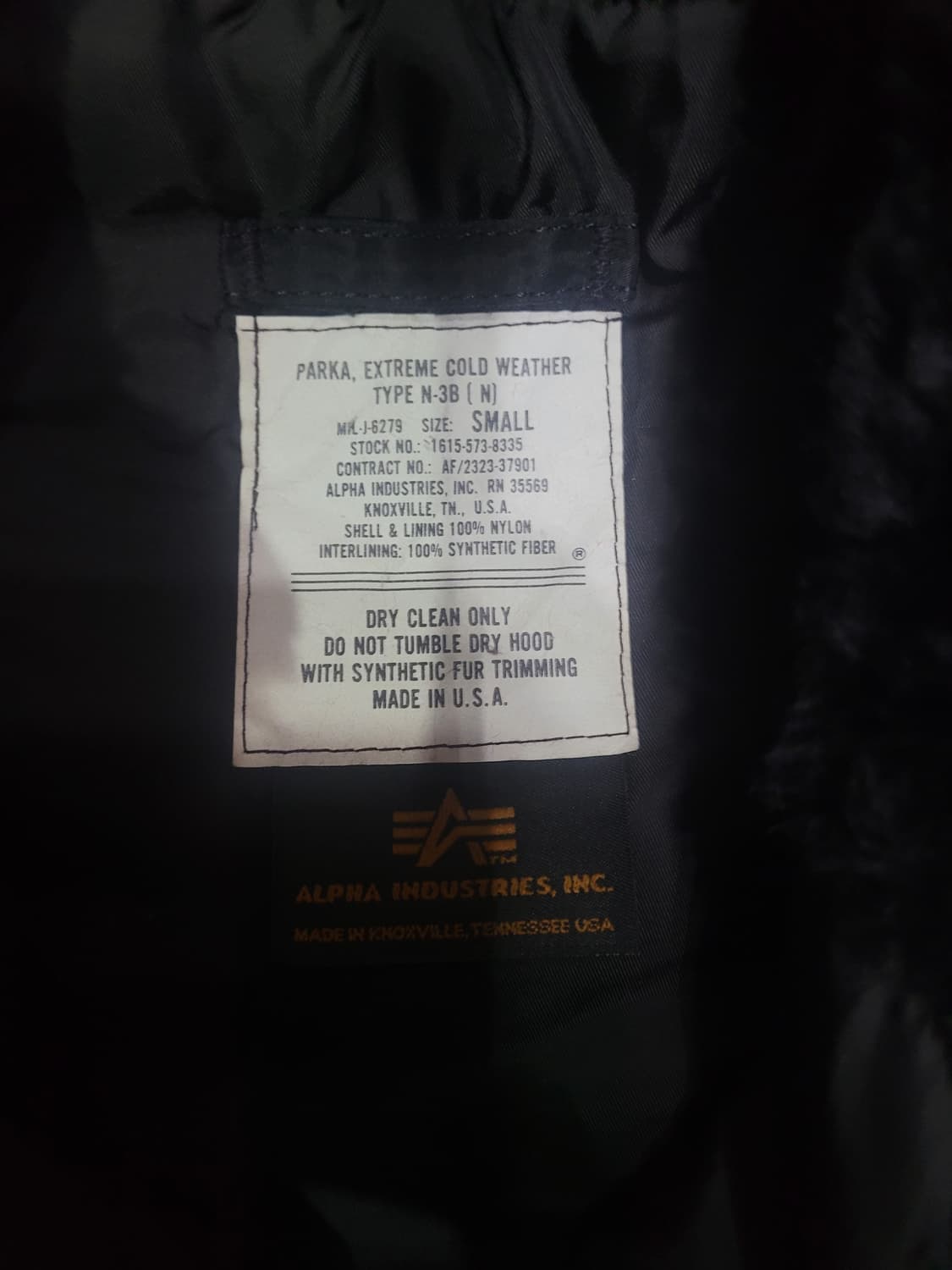 ALPHA INDUSTRIES 알파 빈티지 USA N-3B 파카 개파카 상품이미지4