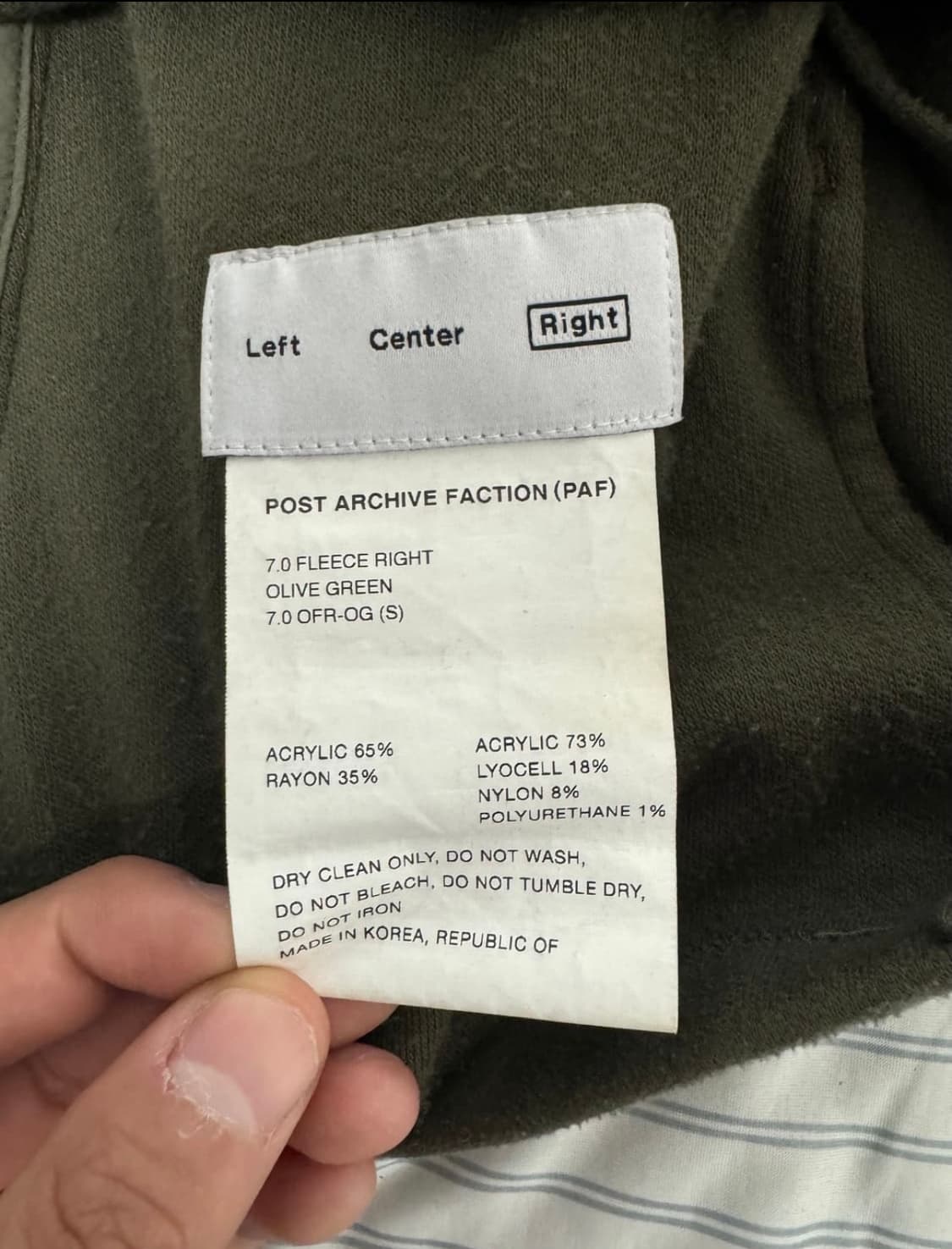 [S] PAF 7.0 fleece right olive green 상품이미지4