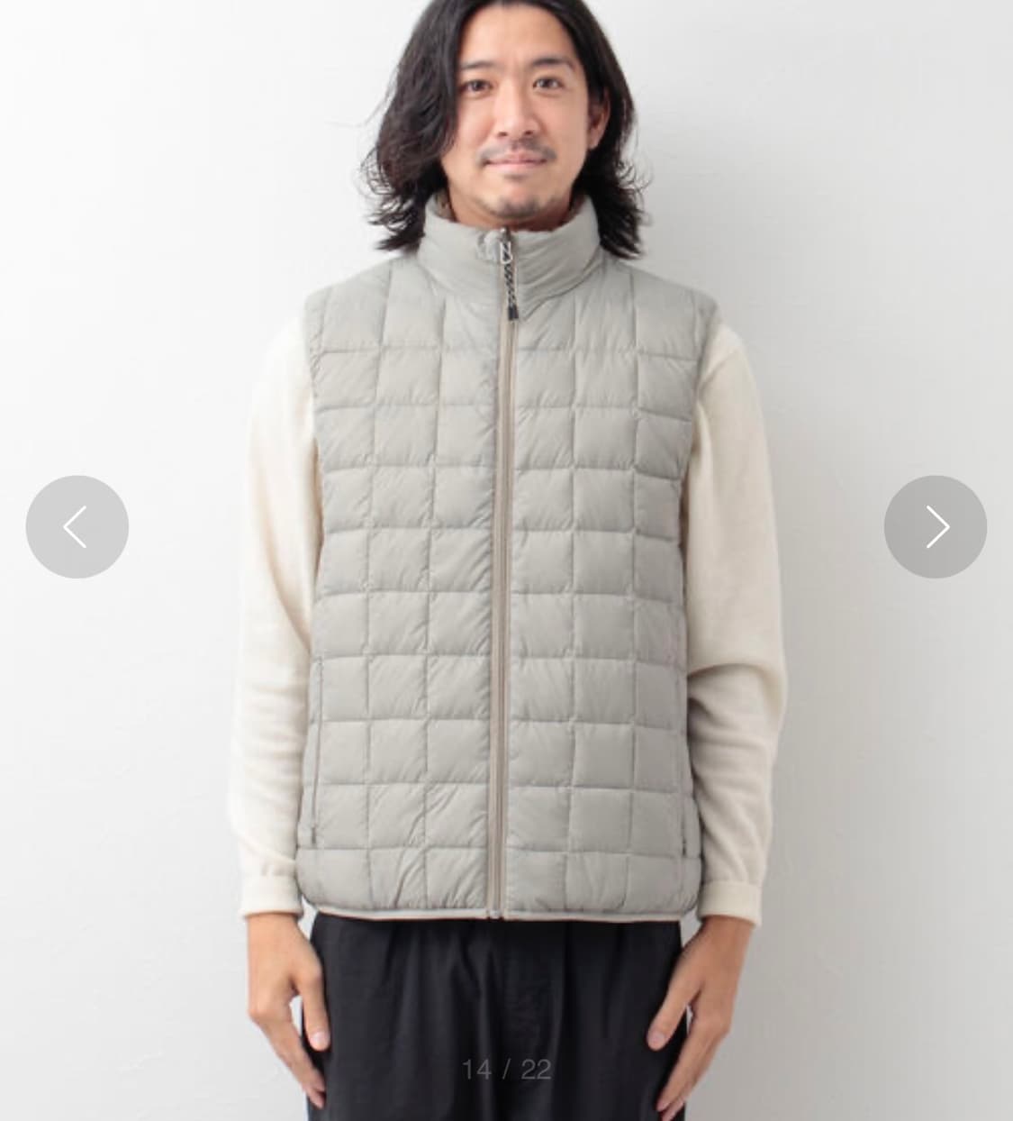 L 타이온 TAION 리버서블 오리털 후리스 패딩 조끼 상품이미지3