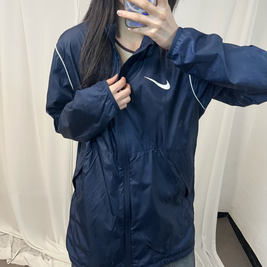 Nike navy windbreaker 상품이미지3