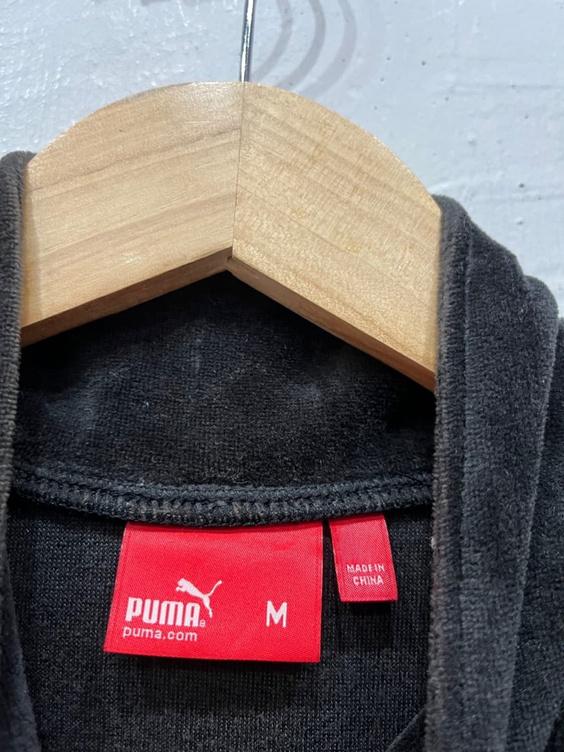 PUMA 퓨마 재팬 벨벳 트리밍 후드집업 블랙 M 상품이미지5